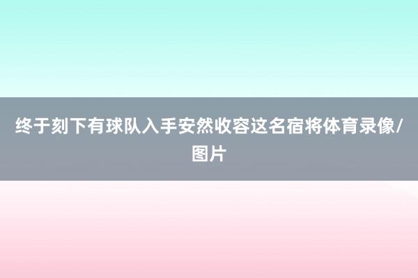终于刻下有球队入手安然收容这名宿将体育录像/图片