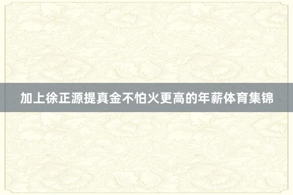 加上徐正源提真金不怕火更高的年薪体育集锦
