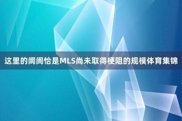 这里的阛阓恰是MLS尚未取得梗阻的规模体育集锦