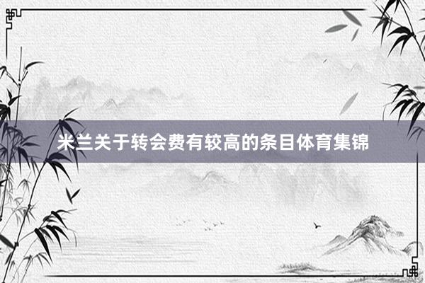 米兰关于转会费有较高的条目体育集锦