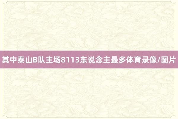 其中泰山B队主场8113东说念主最多体育录像/图片